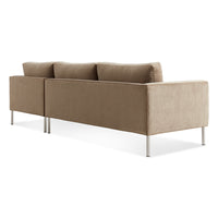 Paramount Sofa with Chaise in Otter Velvet - Angle 5