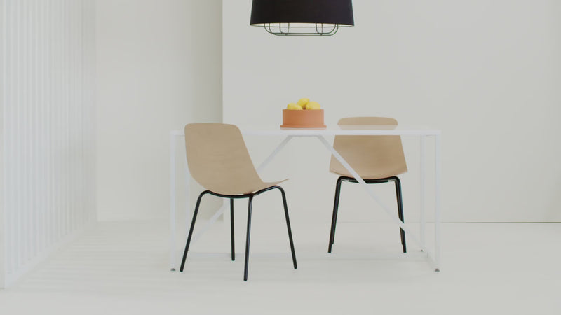 Strut Dining Table in Oxblood - Angle 2