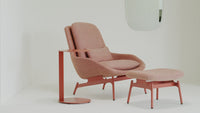 Field Ottoman in Edwards Tomato - Angle 6