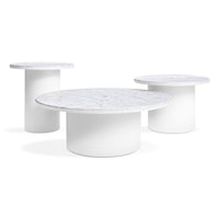 Plateau Medium Table in White - Angle 4