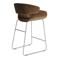 Racer Stool in Coffee Velvet - Angle 5