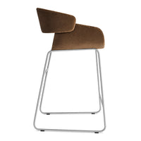 Racer Stool in Coffee Velvet - Angle 4