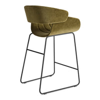 Racer Stool in Moss Velvet - Angle 5