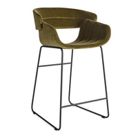 Racer Stool in Moss Velvet - Angle 2