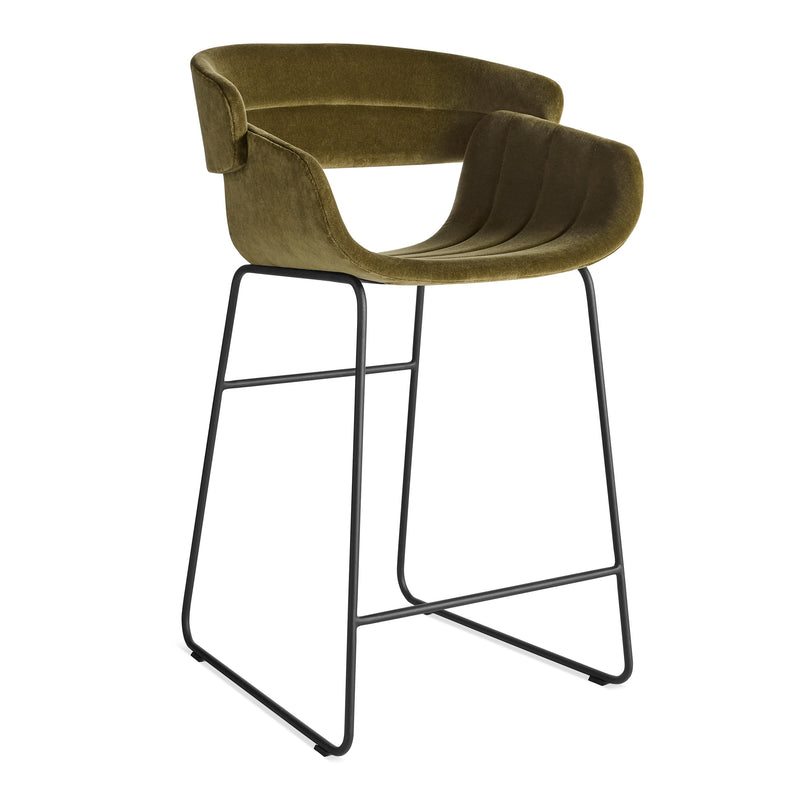 Racer Stool in Moss Velvet