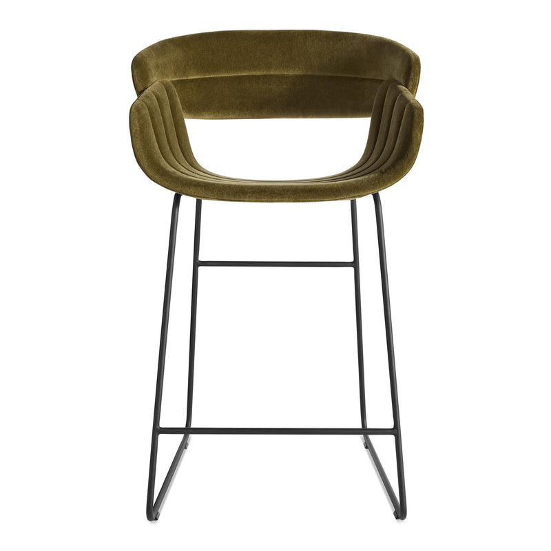 Racer Stool in Moss Velvet