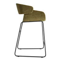 Racer Stool in Moss Velvet - Angle 4