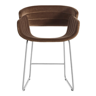 Racer Chair in Coffee Velvet - Angle 1
