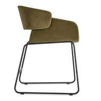 Racer Chair in Moss Velvet - Angle 3