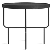 Roundhouse Low Side Table in Black on Oak - Angle 3