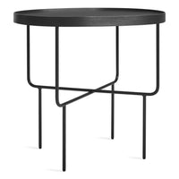Roundhouse Tall Side Table en Black on Oak - ángulo 6