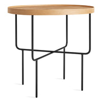 Roundhouse Tall Side Table in White Oak - Angle 2