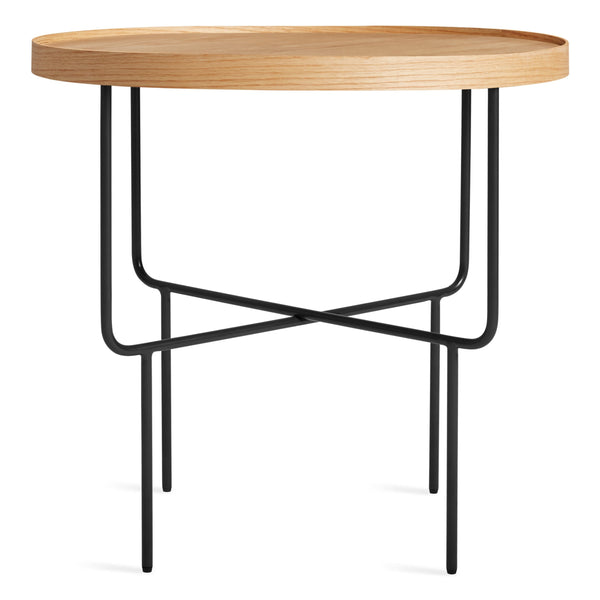 Roundhouse Tall Side Table in White Oak - Angle 1