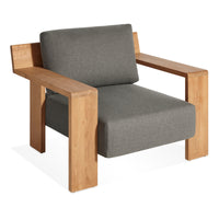 Ridge Outdoor Lounge Chair in Toohey Charcoal - Angle 3
