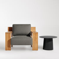 Ridge Outdoor Lounge Chair in Toohey Charcoal - Angle 9