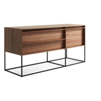 Rule 1 Door / 2 Drawer Console in Walnut - Angle 4