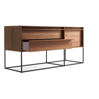 Rule 1 Door / 2 Drawer Console in Walnut - Angle 5