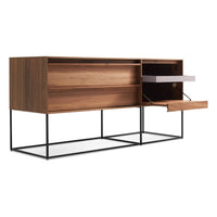Rule 1 Door / 2 Drawer Console in Walnut - Angle 6