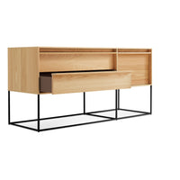 Rule 1 Door / 2 Drawer Console in White Oak - Angle 5