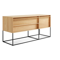 Rule 1 Door / 2 Drawer Console in White Oak - Angle 4