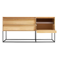 Rule 1 Door / 2 Drawer Console in White Oak - Angle 2