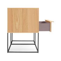 Rule 1 Door / 2 Drawer Console in White Oak - Angle 7