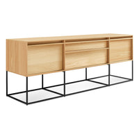 Rule 2 Door / 2 Drawer Console in White Oak - Angle 4