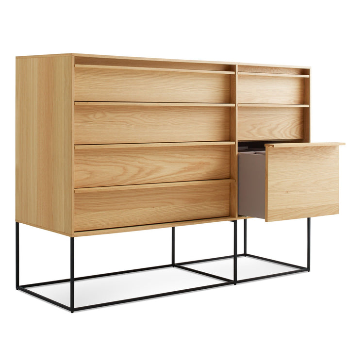 blu dot dresser Blu Dot Lap Modern Black 6-Drawer Dresser with Sleek Horizontal Design