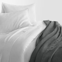 Rainy Linen Throw in Charcoal - Angle 2