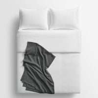 Rainy Linen Throw in Charcoal - Angle 5