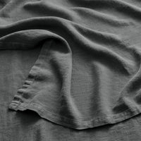 Rainy Linen Throw in Charcoal - Angle 4