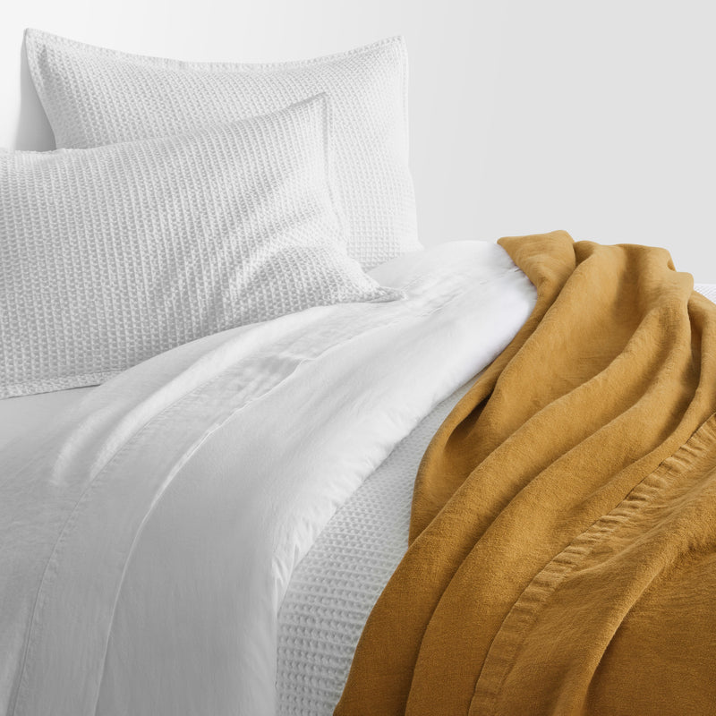 Rainy Linen Throw en Mustard