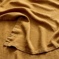 Rainy Linen Throw in Mustard - Angle 4