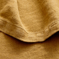 Rainy Linen Throw in Mustard - Angle 3