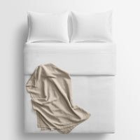 Rainy Linen Throw in Putty - Angle 4