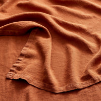 Rainy Linen Throw in Tomato - Angle 4