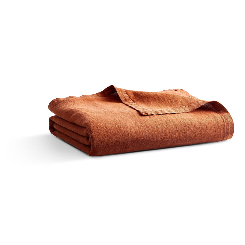 Rainy Linen Throw in Tomato