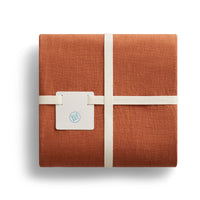 Rainy Linen Throw in Tomato - Angle 6