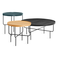 Roundhouse Tall Side Table en Black on Oak - ángulo 9