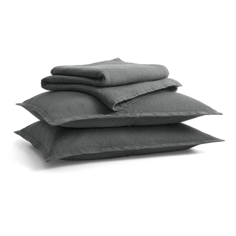 Ripple Coverlet Set in Charcoal / Charcoal
