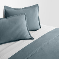 Ripple Coverlet Set in Grey Blue / Putty Stitch - Angle 5
