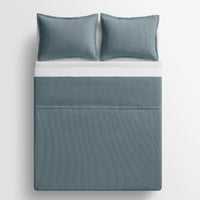 Ripple Coverlet Set in Grey Blue / Putty Stitch - Angle 8