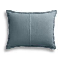 Ripple Coverlet Set in Grey Blue / Putty Stitch - Angle 3