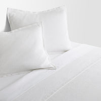 Ripple Coverlet Set in White / Putty Stitch - Angle 5