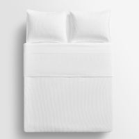 Ripple Coverlet Set in White / Putty Stitch - Angle 8