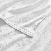 Ripple Coverlet Set in White / Putty Stitch - Angle 7
