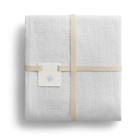 Ripple Coverlet Set in White / Putty Stitch - Angle 9