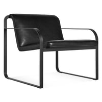 Skald Lounge Chair in Onyx Leather - Angle 5