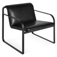 Skald Lounge Chair in Onyx Leather - Angle 6