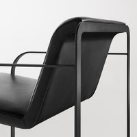Skald Lounge Chair in Onyx Leather - Angle 10
